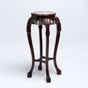 Three Chinese hongmu stands with marble top, 20th C. — 照片 13