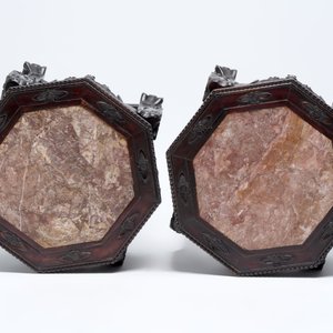 Three Chinese hongmu stands with marble top, 20th C. — 照片 7