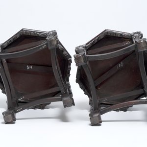 Three Chinese hongmu stands with marble top, 20th C. — 照片 8