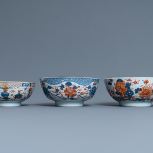 Three Chinese Imari-style bowls, Kangxi/Qianlong — 照片 2
