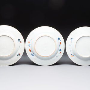 Three Chinese Imari-style plates with Western landscapes, Kangxi — photo 2