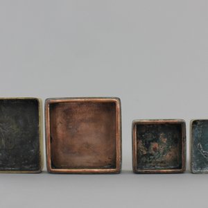 Three Chinese inscribed bronze seal boxes, 20th C. — photo 6