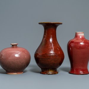 Three Chinese langyao and red flambé-glazed vases, 19/20th C. — 照片 3
