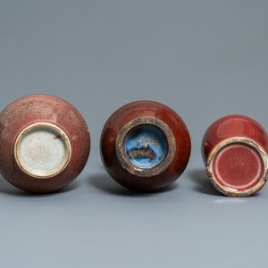 Three Chinese langyao and red flambé-glazed vases, 19/20th C. — 照片 7