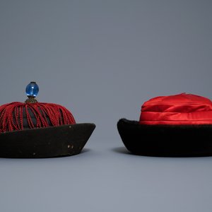 Three Chinese Mandarin officials' court hats, Qing — photo 12