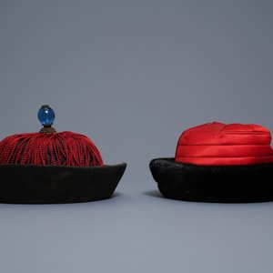 Three Chinese Mandarin officials' court hats, Qing — photo 10