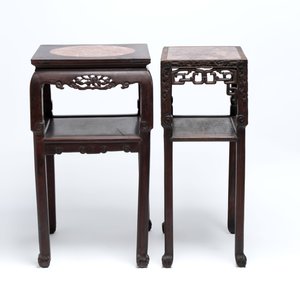Three Chinese marble-topped hongmu stands, 19/20th C. — photo 3