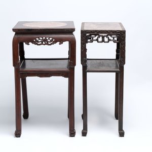 Three Chinese marble-topped hongmu stands, 19/20th C. — photo 5