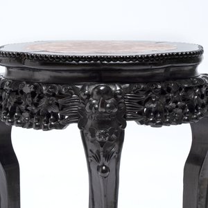 Three Chinese marble-topped hongmu stands, 19/20th C. — photo 10