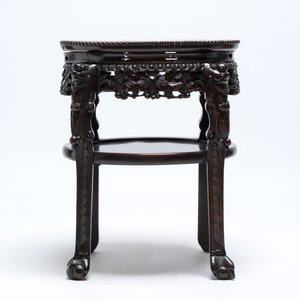 Three Chinese marble-topped hongmu stands, 19/20th C. — photo 12