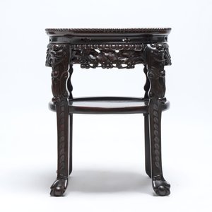 Three Chinese marble-topped hongmu stands, 19/20th C. — photo 13