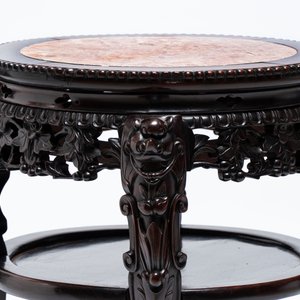 Three Chinese marble-topped hongmu stands, 19/20th C. — photo 19