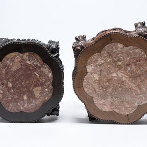 Three Chinese marble-topped hongmu stands, 19/20th C. — photo 6