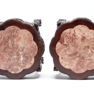 Three Chinese marble-topped hongmu stands, 20th C. — photo 10