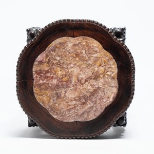 Three Chinese marble-topped hongmu stands, 20th C. — photo 19