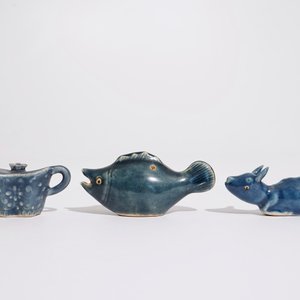 Three Chinese monochrome blue waterdroppers, 19/20th C. — 照片 2