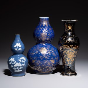 Three Chinese monochrome-glazed vases, Kangxi mark, 19/20th C. — photo 1