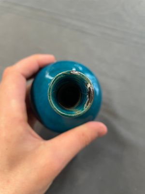 Three Chinese monochrome turquoise-glazed vases with two wooden stands, Kangxi and later — photo 15