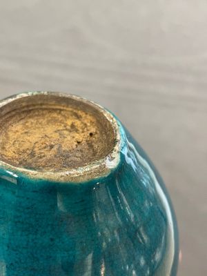 Three Chinese monochrome turquoise-glazed vases with two wooden stands, Kangxi and later — photo 19