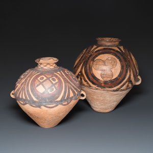 Three Chinese painted pottery jars, Majiayao Yangshao culture, 3rd/2nd millennium b.C. — photo 2