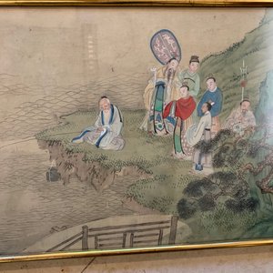 Three Chinese paintings on textile: 'River scenes', 18/19th C. — photo 11