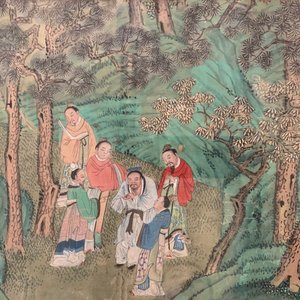 Three Chinese paintings on textile: 'River scenes', 18/19th C. — photo 13