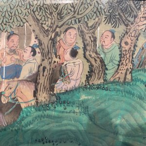 Three Chinese paintings on textile: 'River scenes', 18/19th C. — photo 20