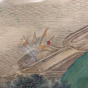 Three Chinese paintings on textile: 'River scenes', 18/19th C. — photo 25