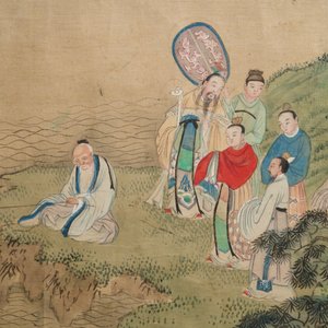 Three Chinese paintings on textile: 'River scenes', 18/19th C. — photo 7
