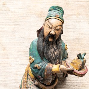Three Chinese polychrome pottery figures, 19th C. — 照片 3