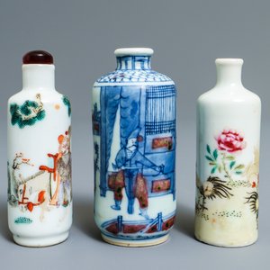 Three Chinese porcelain snuff bottles, 19/20th C. — 照片 2