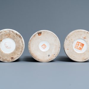 Three Chinese qianjiang cai hat stands, 19/20th C. — photo 6