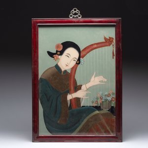 Three Chinese reverse glass paintings, 19/20th C. — photo 2