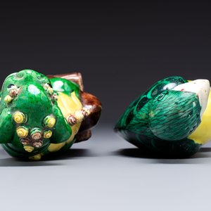 Three Chinese sancai-glazed Buddhist lions and a parrot, 19th C. — photo 12