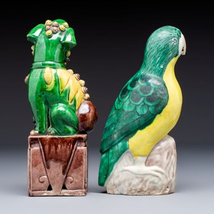 Three Chinese sancai-glazed Buddhist lions and a parrot, 19th C. — photo 10