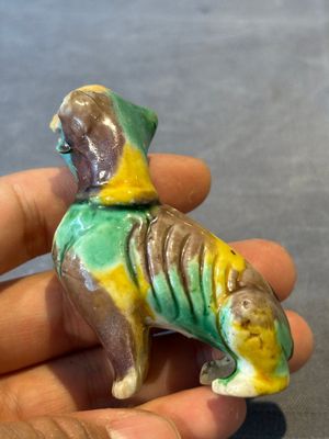 Three Chinese sancai-glazed dogs, Qianlong and later — photo 3