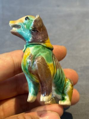 Three Chinese sancai-glazed dogs, Qianlong and later — photo 4