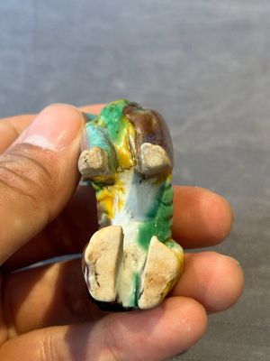 Three Chinese sancai-glazed dogs, Qianlong and later — photo 5