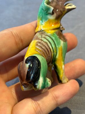 Three Chinese sancai-glazed dogs, Qianlong and later — photo 8