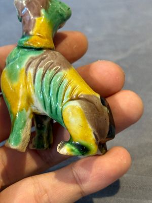 Three Chinese sancai-glazed dogs, Qianlong and later — photo 9