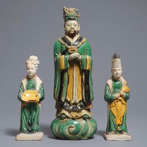 Three Chinese sancai-glazed figures, Ming — photo 2