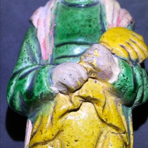 Three Chinese sancai-glazed figures, Ming — photo 29