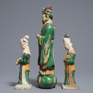Three Chinese sancai-glazed figures, Ming — photo 5