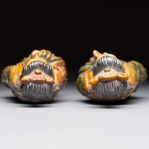 Three Chinese sancai-glazed figures of deities, Ming — photo 12