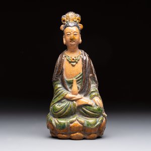 Three Chinese sancai-glazed figures of deities, Ming — photo 2