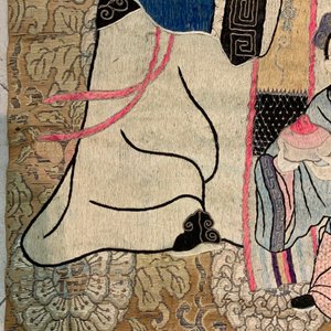 Three Chinese silk embroidered 'Star gods and immortals' panels, 19th C. — photo 39