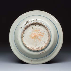 Three Chinese Swatow blue and white 'Phoenix' dishes — foto 3