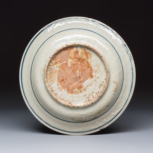 Three Chinese Swatow blue and white 'Phoenix' dishes — foto 7