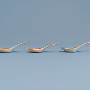 Three Chinese Thai market Bencharong spoons, 19th C. — 照片 4