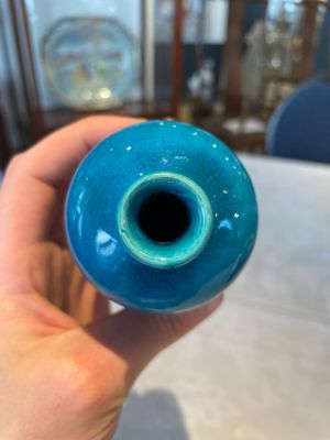 Three Chinese turquoise-glazed vases and a turquoise and aubergine-glazed Buddhist lion, Kangxi — photo 17